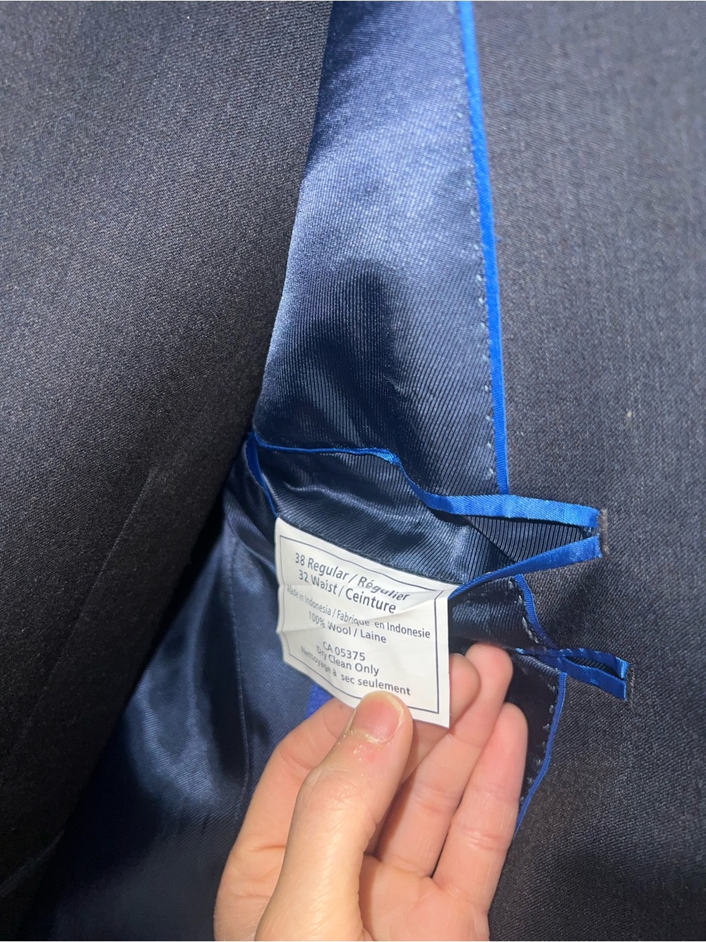 Men's 100% Wool Dark Navy Three Piece Suit - Picture 3 of 4